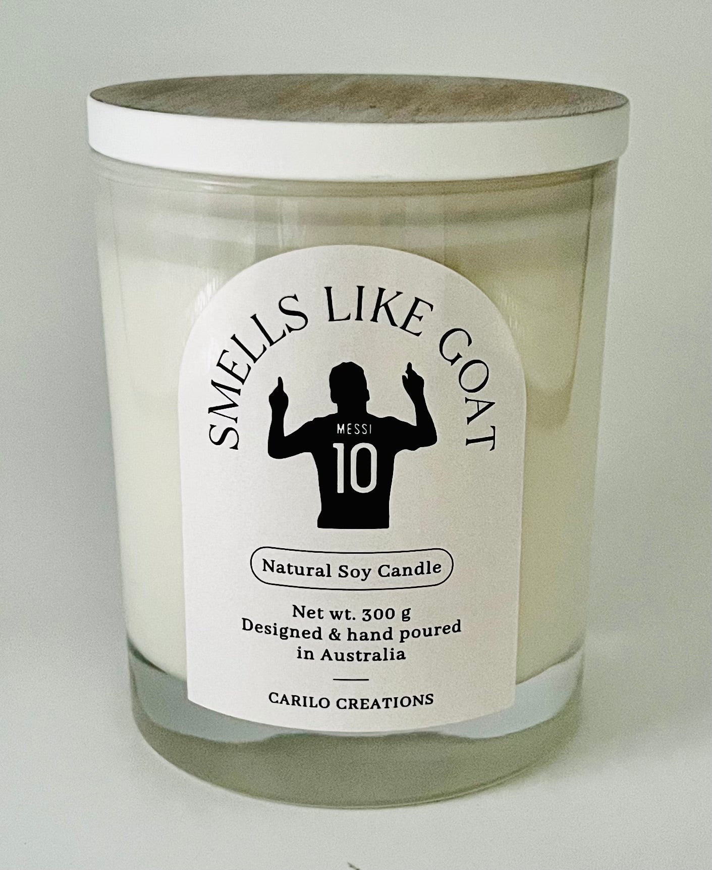"SMELLS LIKE GOAT" SCENTED CANDLE- WHITE JAR 300g