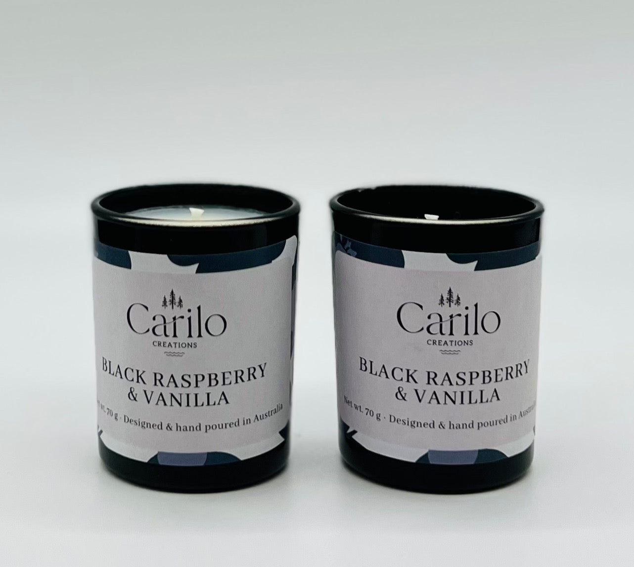 BLACK RASPBERRY & VANILLA - DELUXE DUO SCENTED CANDLES - 70g each