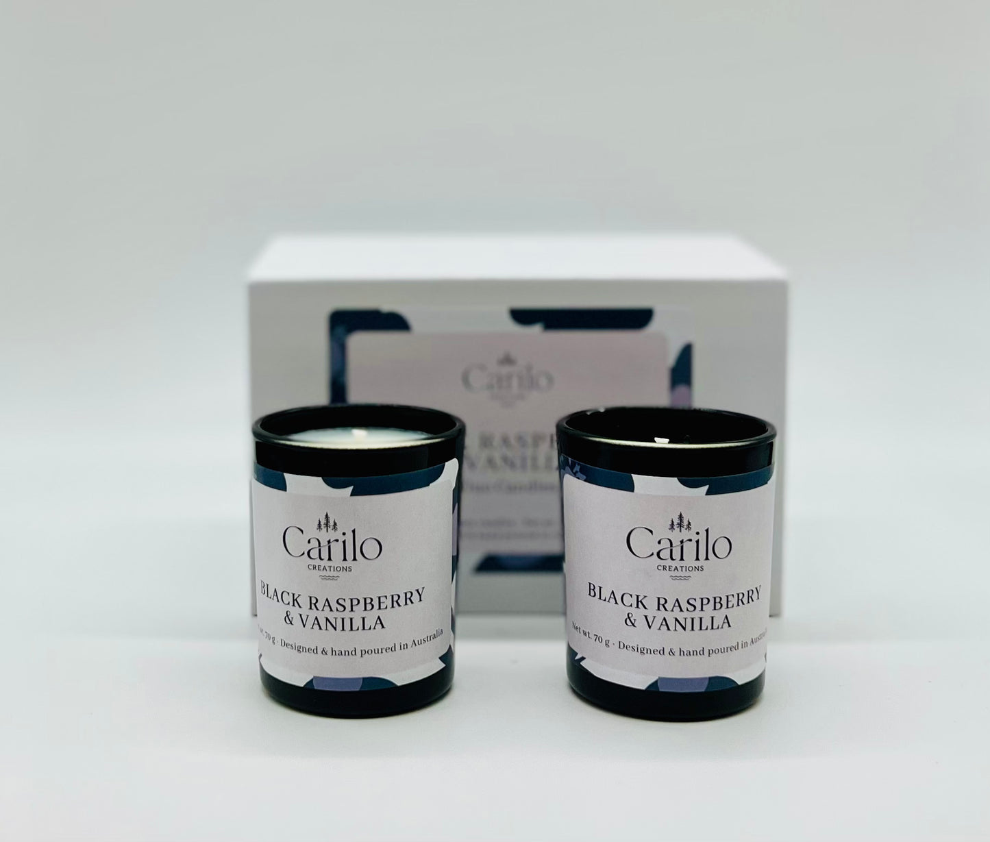 BLACK RASPBERRY & VANILLA - DELUXE DUO SCENTED CANDLES - 70g each