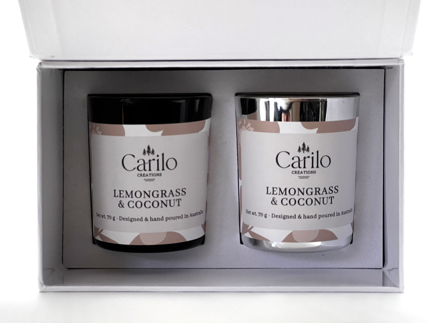 LEMONGRASS & COCONUT DUO SCENTED CANDLES - 70g each
