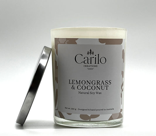 LEMONGRASS & COCONUT SCENTED CANDLE - 530g