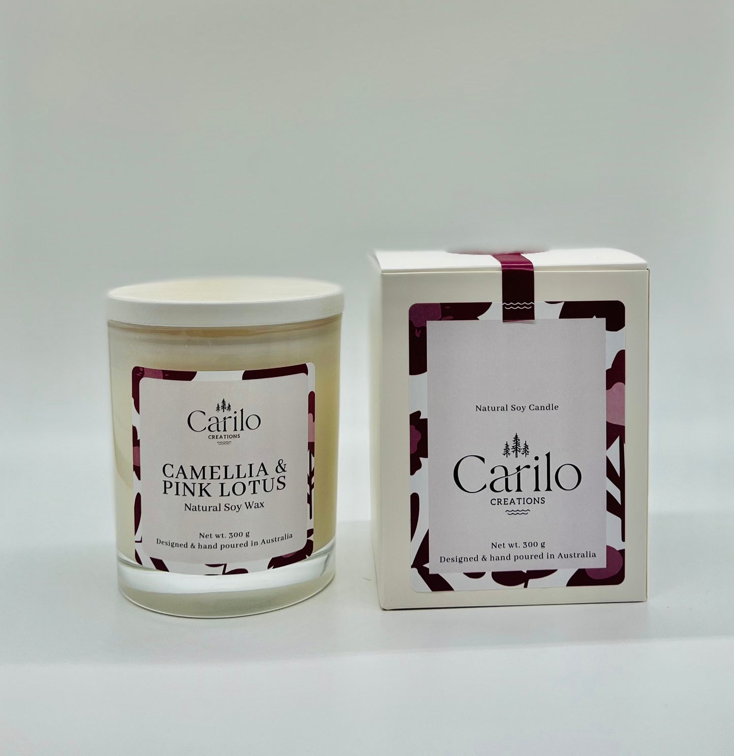 CAMELLIA & PINK LOTUS SCENTED CANDLE - 300g